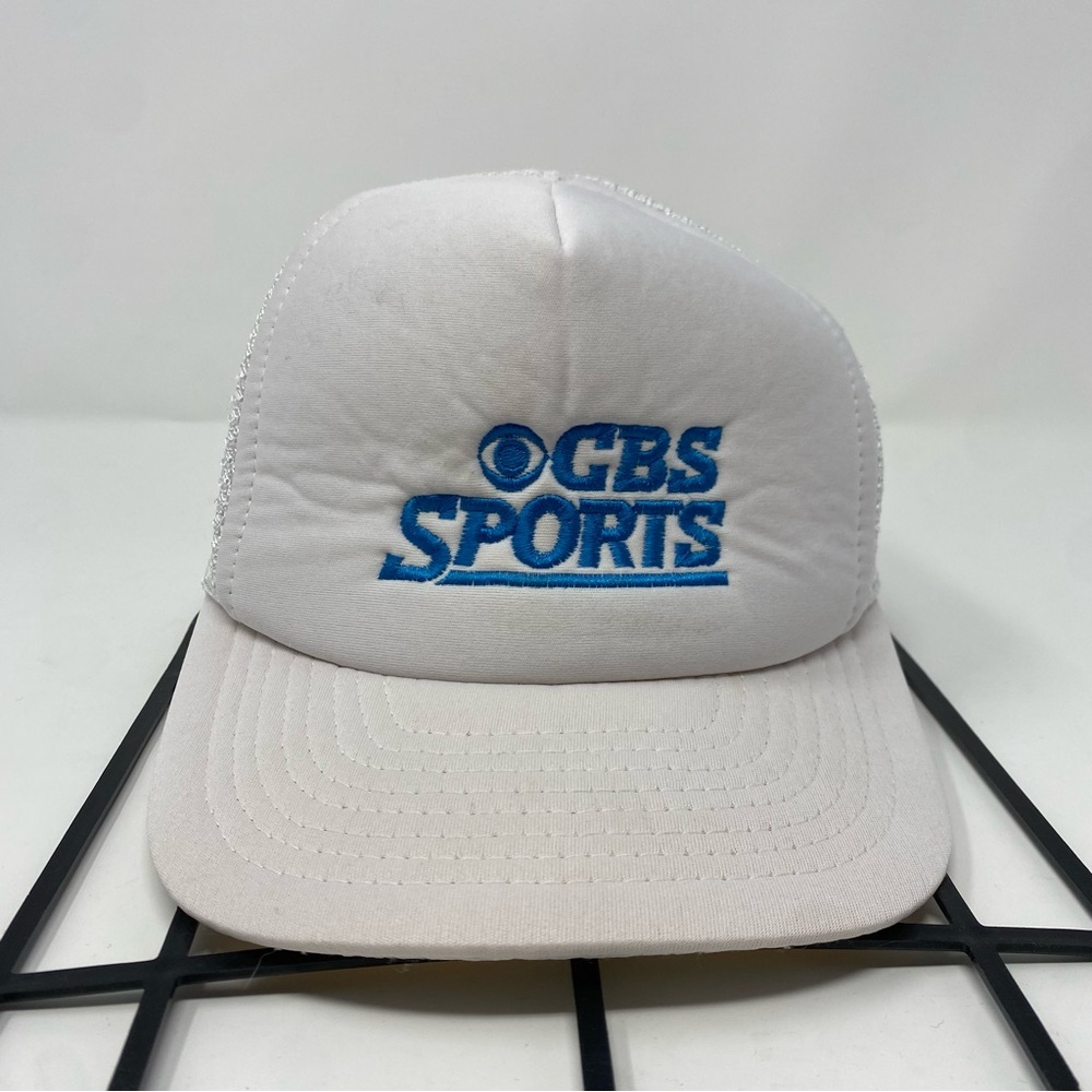 Vintage CBS Sports White Embroidered Snapback Cap Hat